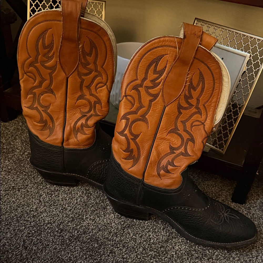 Tony Lama Black and Tan Western Boots
